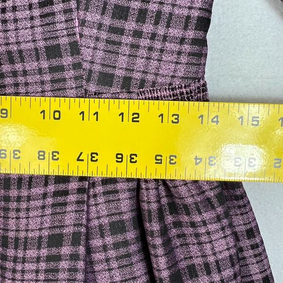 Apron Style Dress Women's Wool Blend Purple Handmade Puff Elbow Sleeve Vtg - Picture 12 of 13